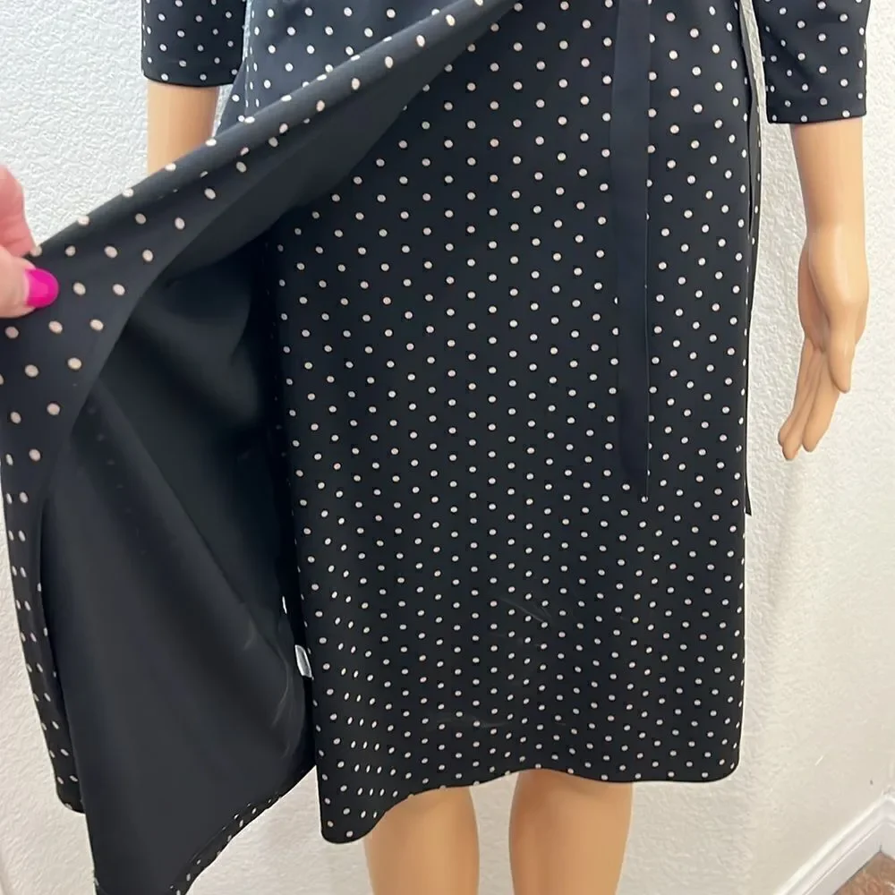 Ann Taylor Loft Woman’s Dress Sz 0 V Neck 3/4 Sleeve Side Wrap Midi Slimming